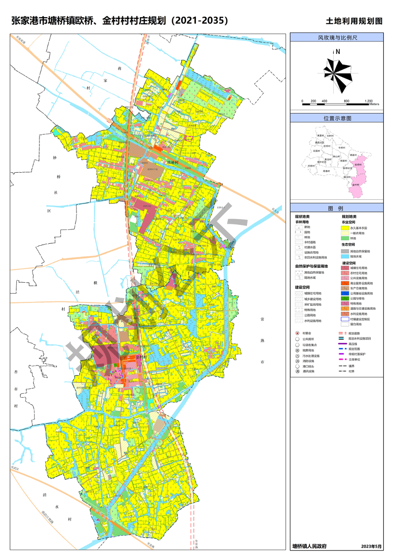 张家港塘桥镇欧桥村金村村村庄规划（2021-2035）批前公示(图2)